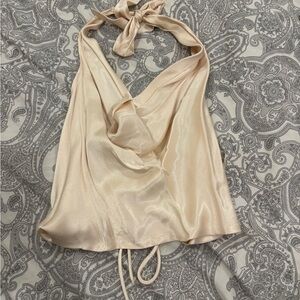 Zara Cream Satin Top